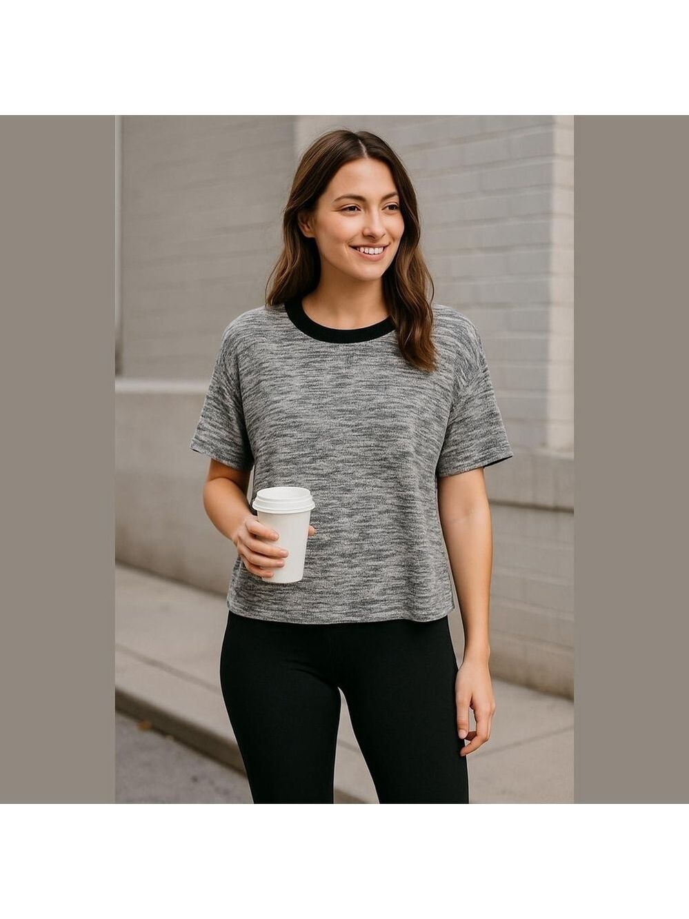 Free People Slouchy Dolman Half Sleeve Blouse Gray S NWT
